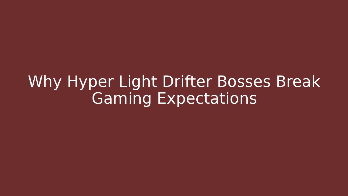 Why Hyper Light Drifter Bosses Break Gaming Expectations