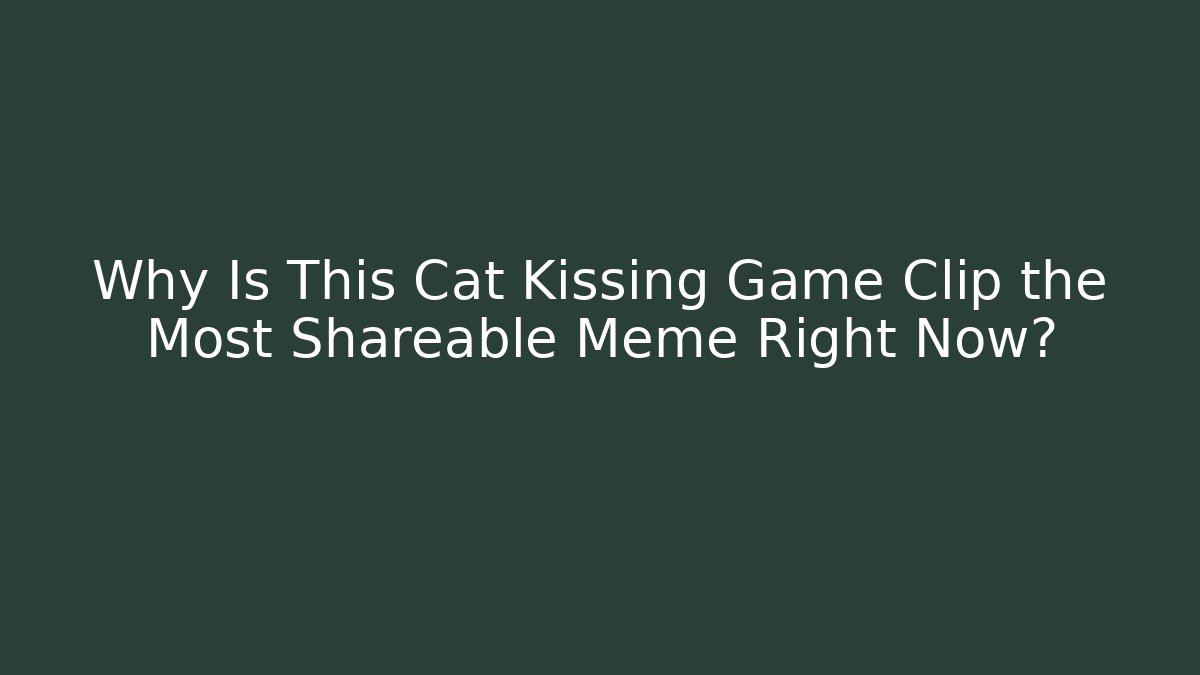 Why Is This Cat Kissing Game Clip the Most Shareable Meme Right Now?