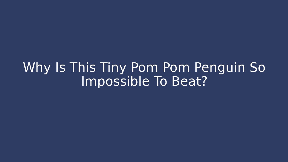 Why Is This Tiny Pom Pom Penguin So Impossible To Beat? - Buddy Program
