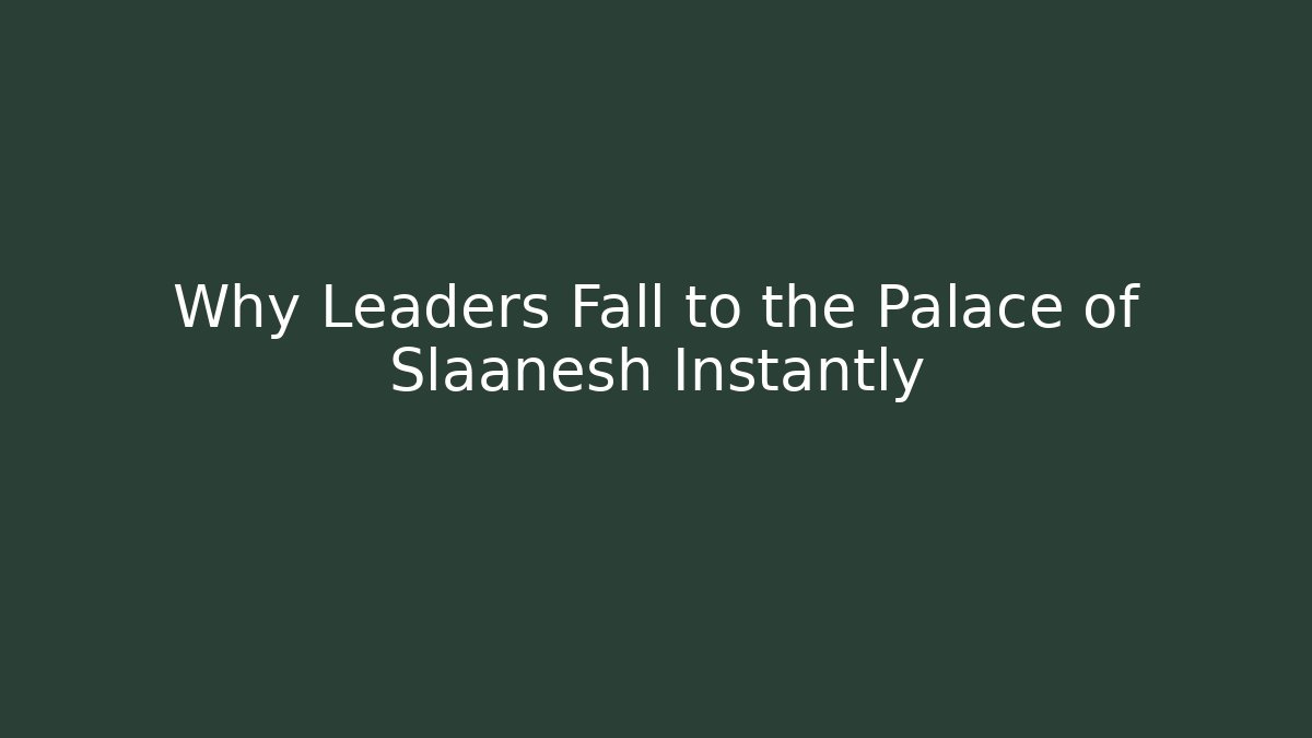 Why Leaders Fall to the Palace of Slaanesh Instantly