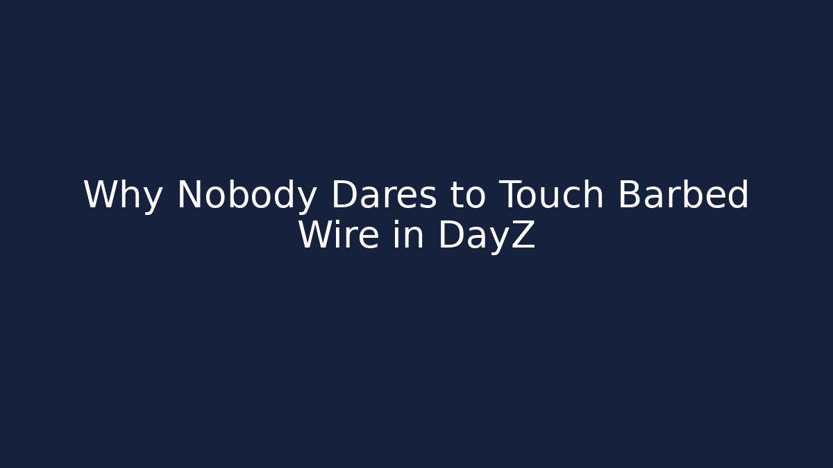 Why Nobody Dares to Touch Barbed Wire in DayZ
