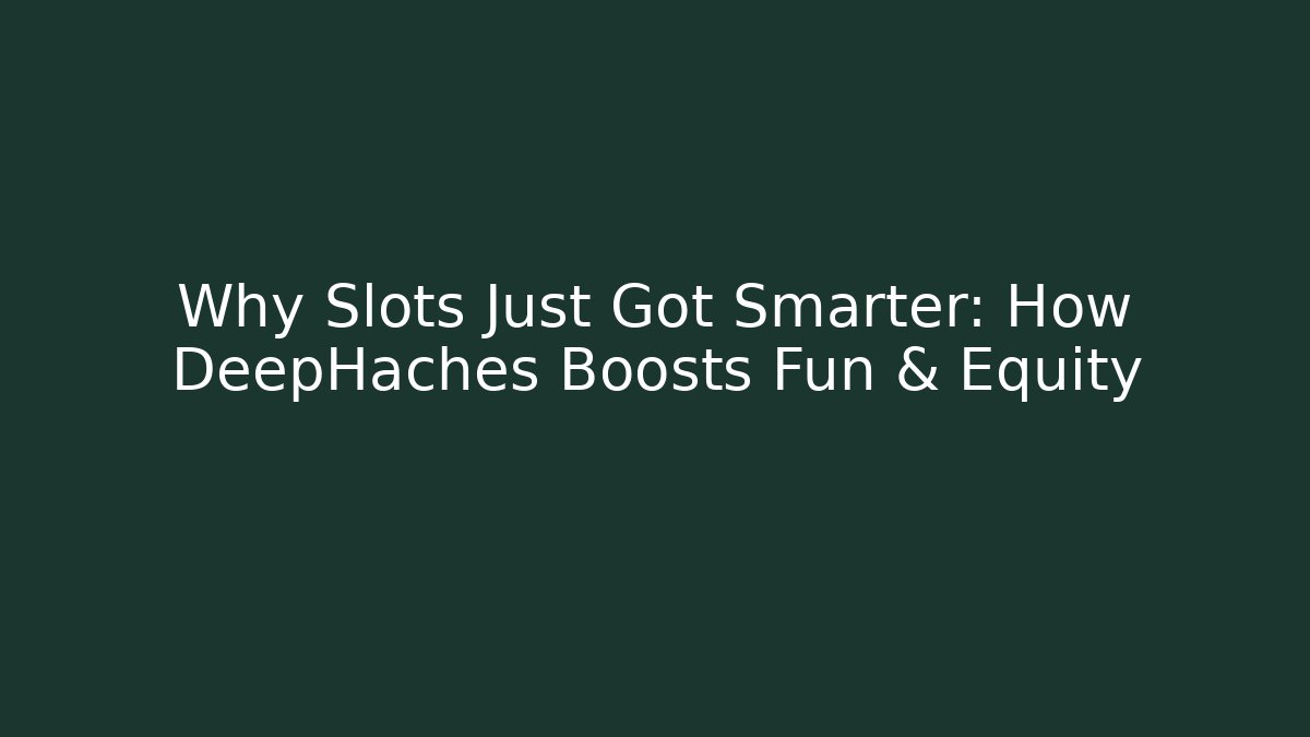 Why Slots Just Got Smarter: How DeepHaches Boosts Fun & Equity