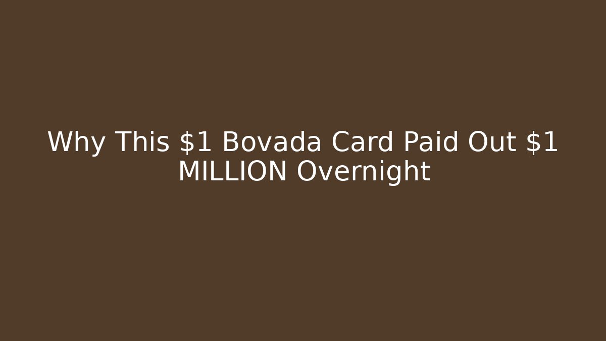Why This $1 Bovada Card Paid Out $1 MILLION Overnight