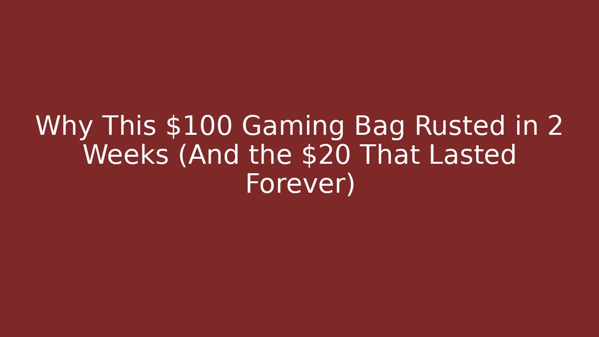 Why This $100 Gaming Bag Rusted in 2 Weeks (And the $20 That Lasted Forever)