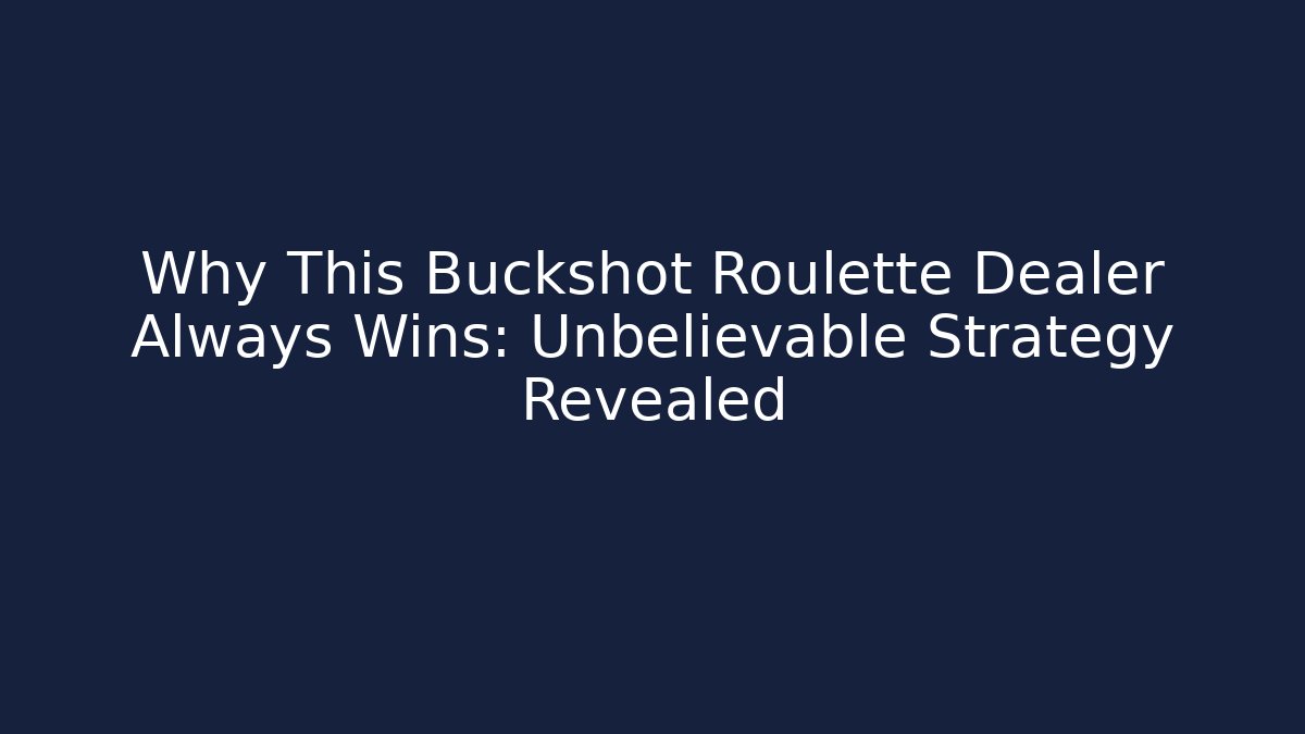 Why This Buckshot Roulette Dealer Always Wins: Unbelievable Strategy Revealed