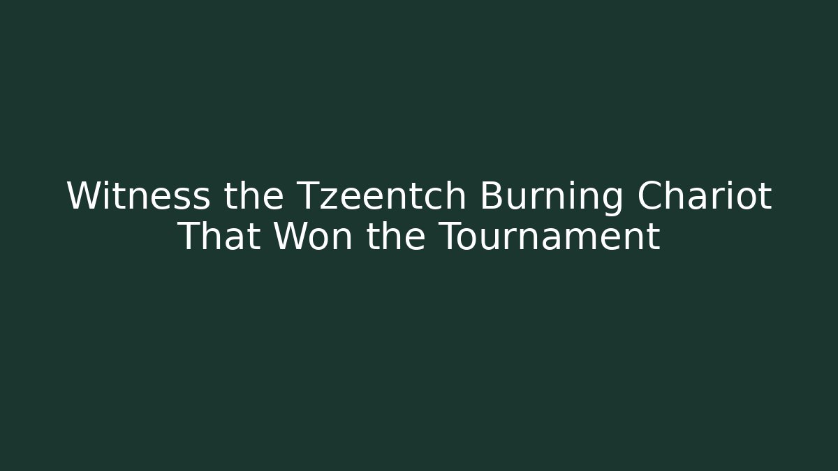 Witness the Tzeentch Burning Chariot That Won the Tournament