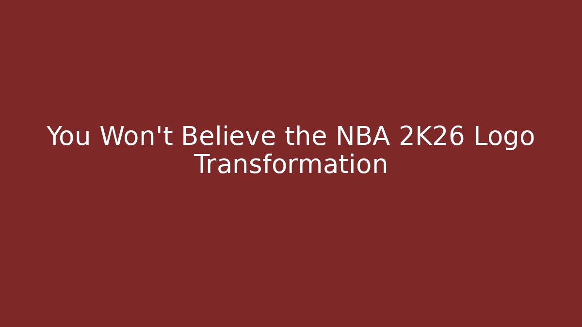 You Won't Believe the NBA 2K26 Logo Transformation
