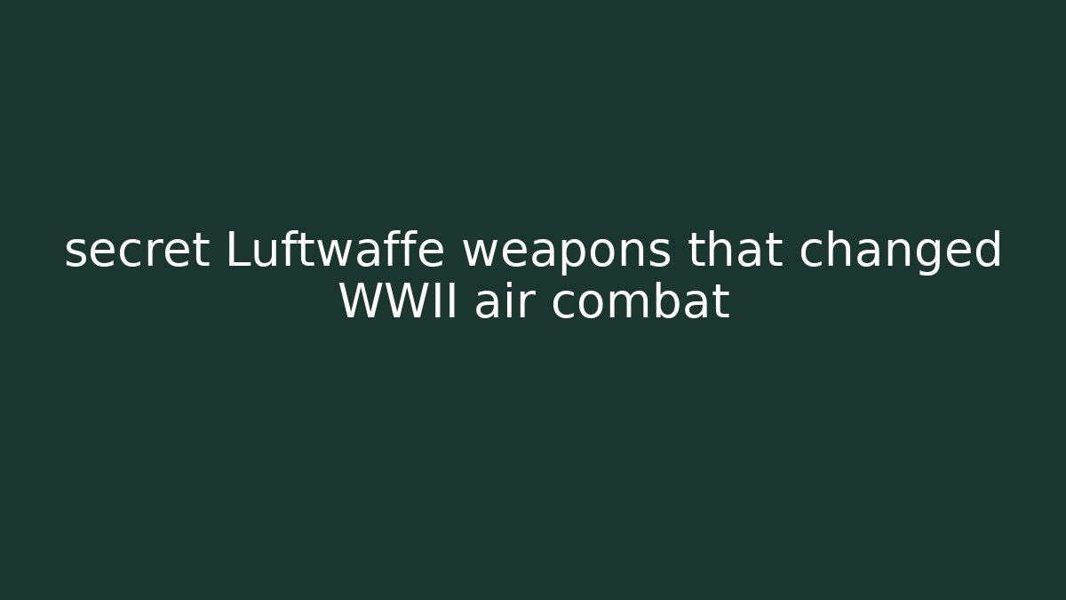 secret Luftwaffe weapons that changed WWII air combat - Buddy Program