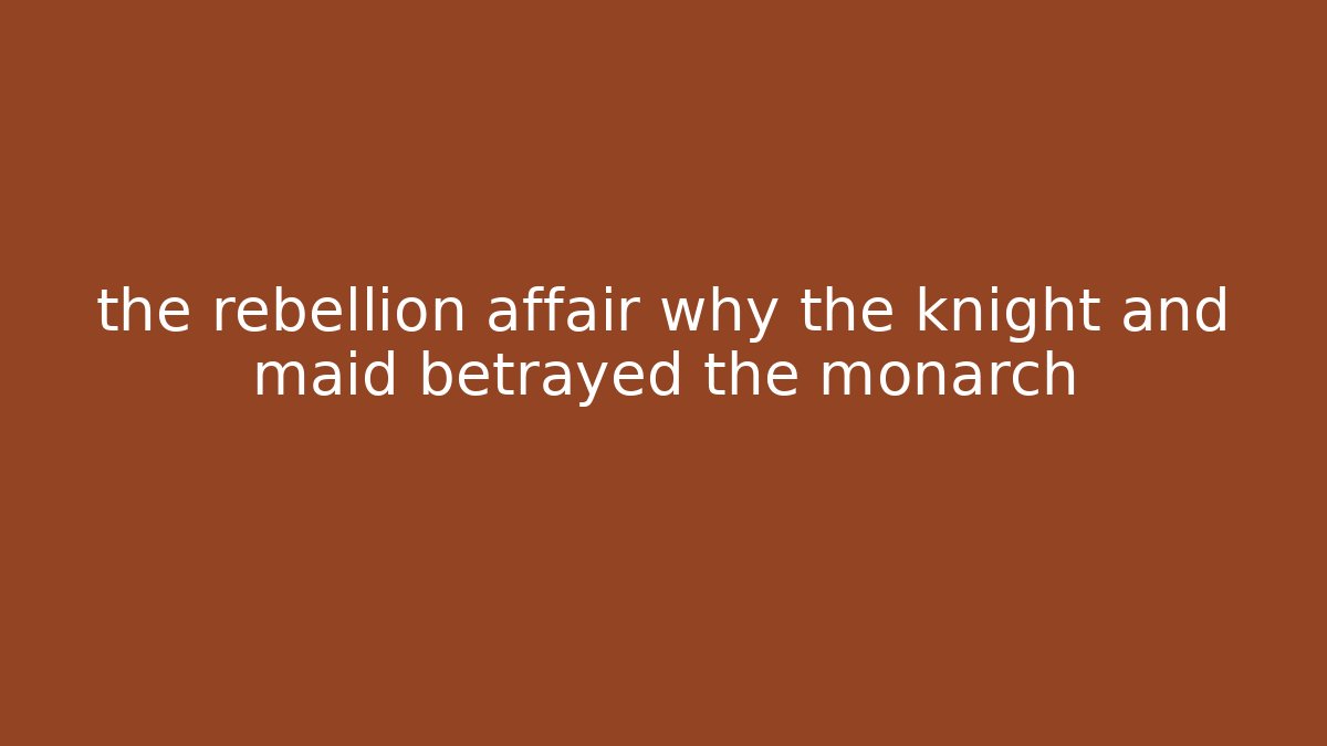 the rebellion affair why the knight and maid betrayed the monarch